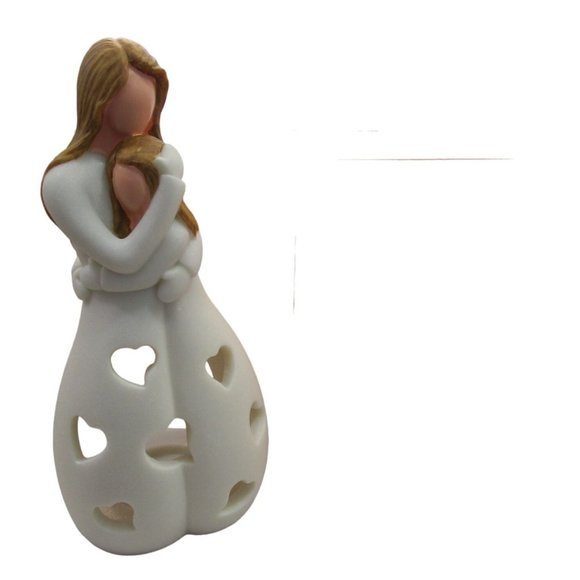 Mom Daughter Love Pierced Heart Candle Holder Flickering Tea Light IOB - Picture 1 of 16